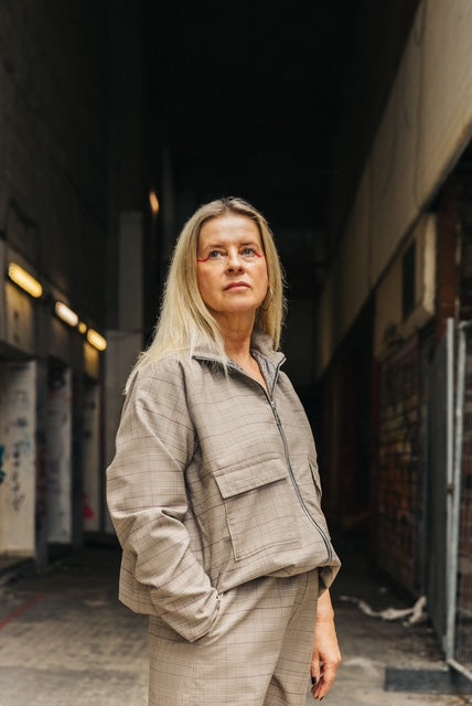 Jacke "Gertrud" Woll-Glencheck