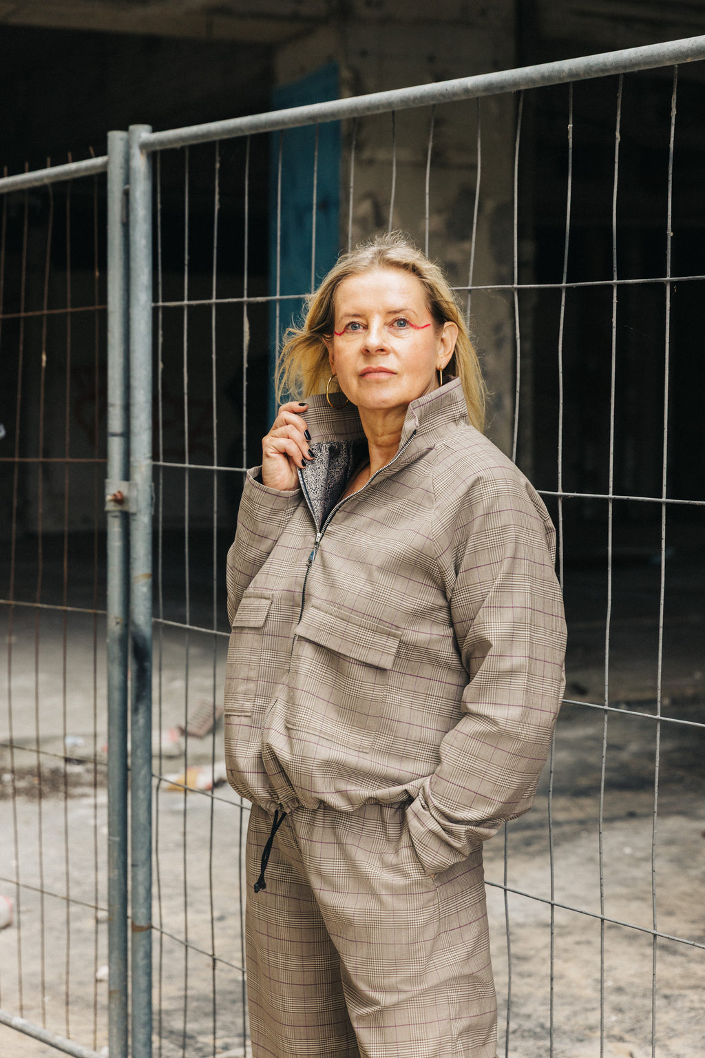 Jacke "Gertrud" Woll-Glencheck