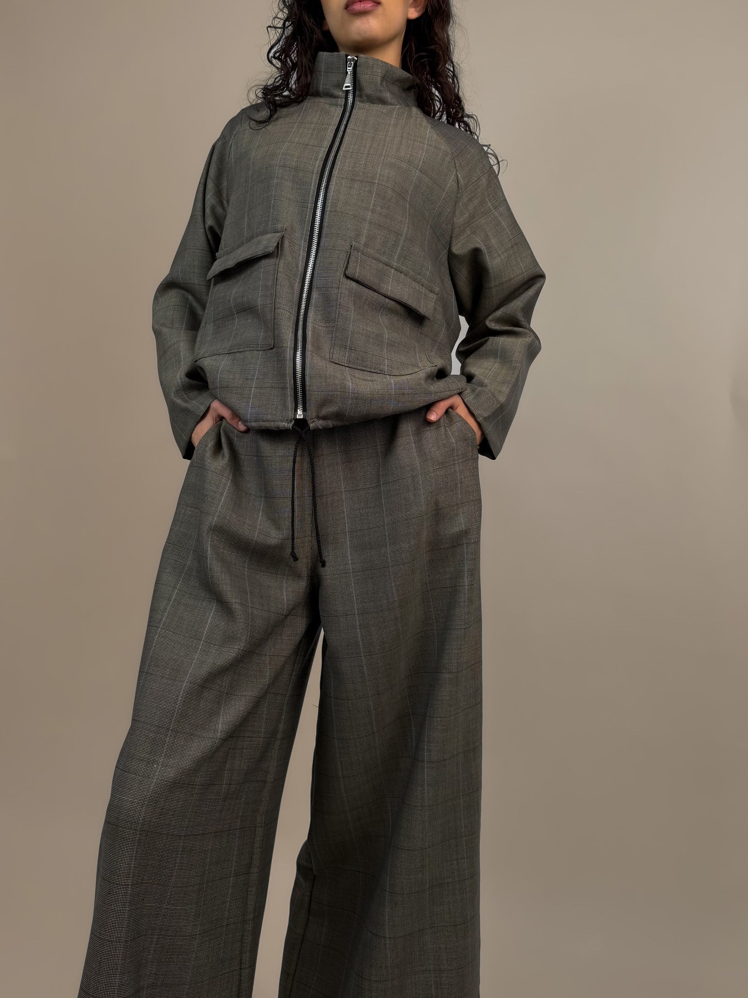 Jacke "Gertrud" Wollseidenmix Glencheck