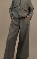 Hose "Marlene" Wollseidenmix Glencheck