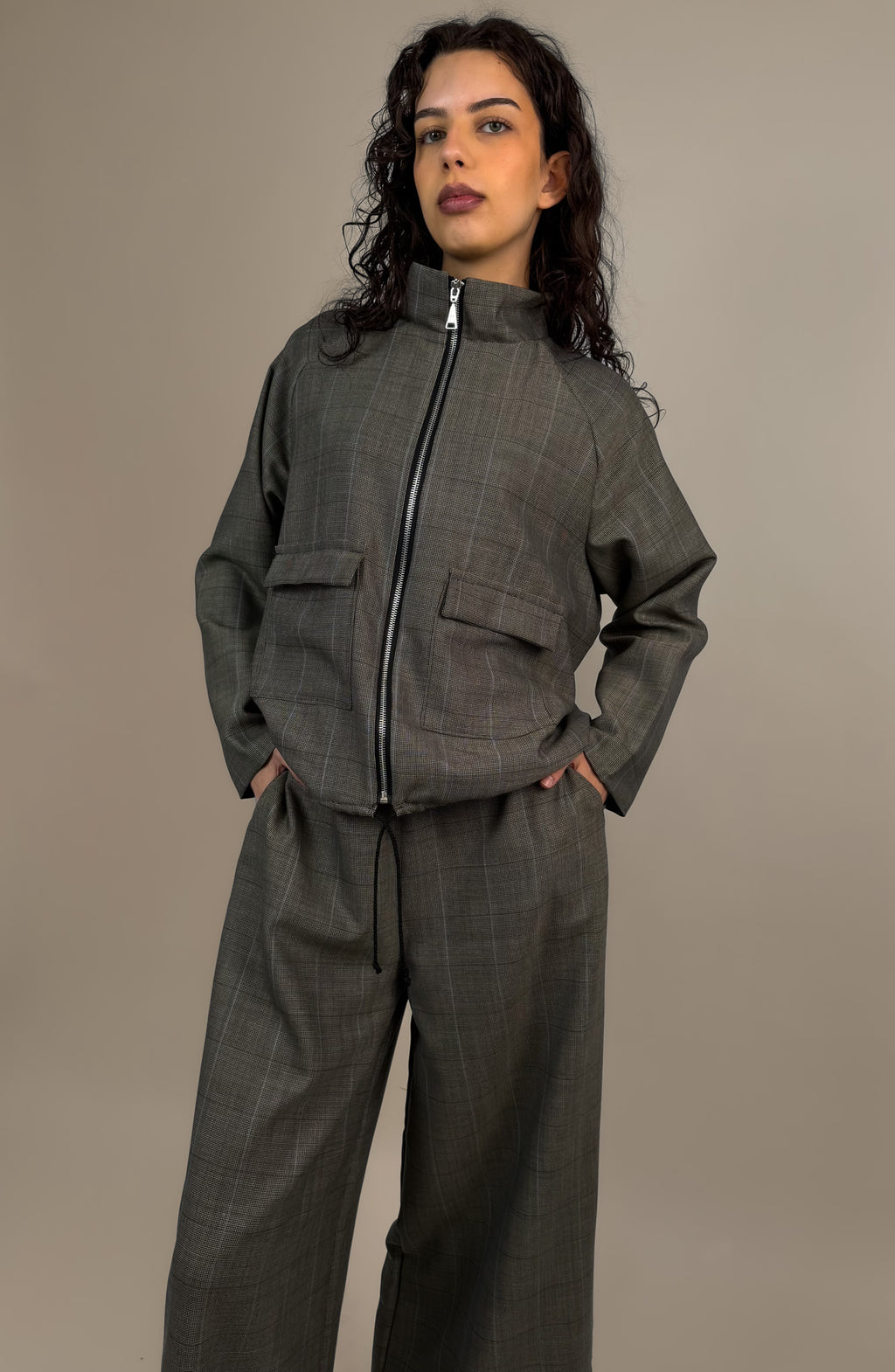 Jacke "Gertrud" Wollseidenmix Glencheck