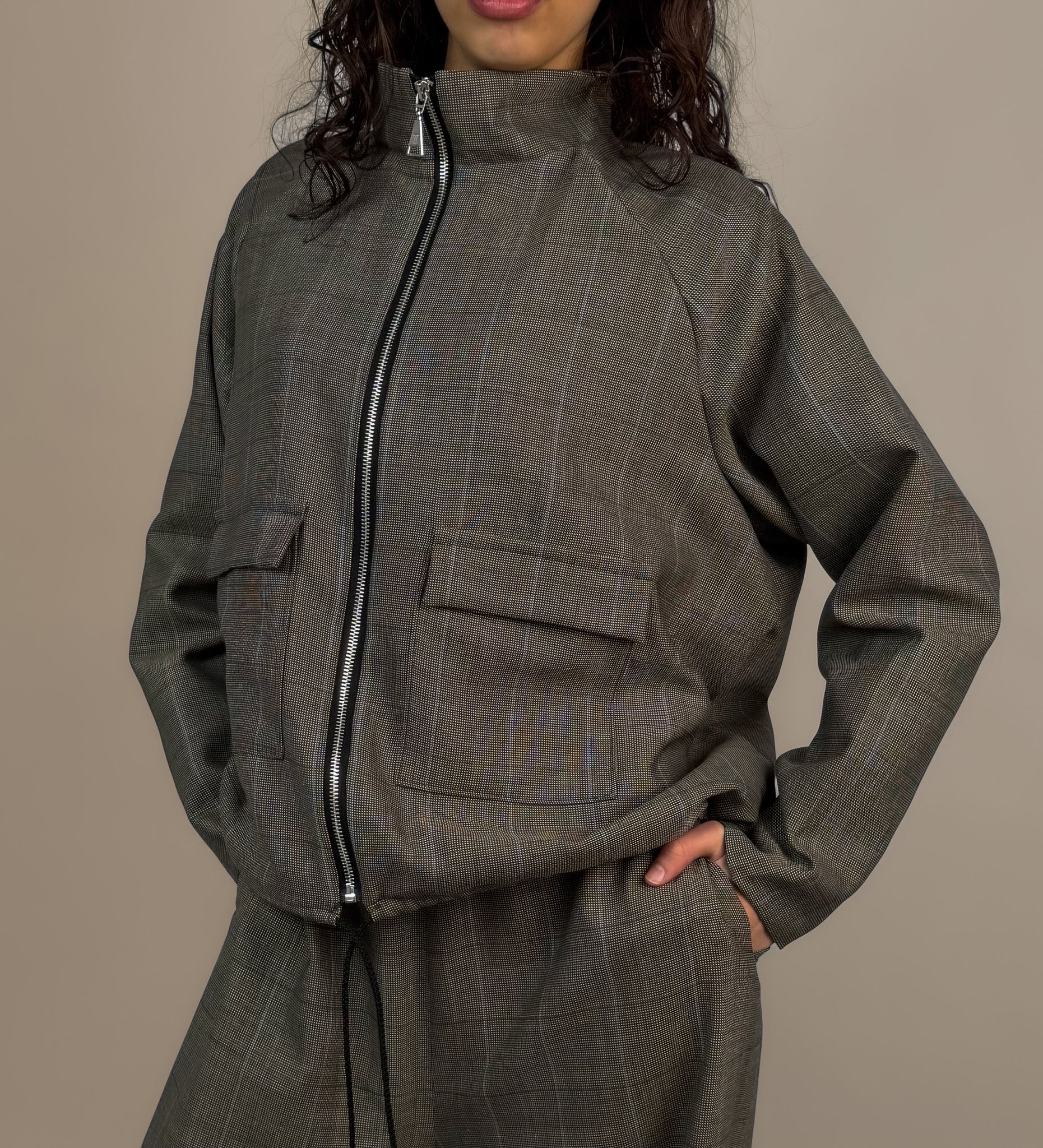Jacke "Gertrud" Wollseidenmix Glencheck
