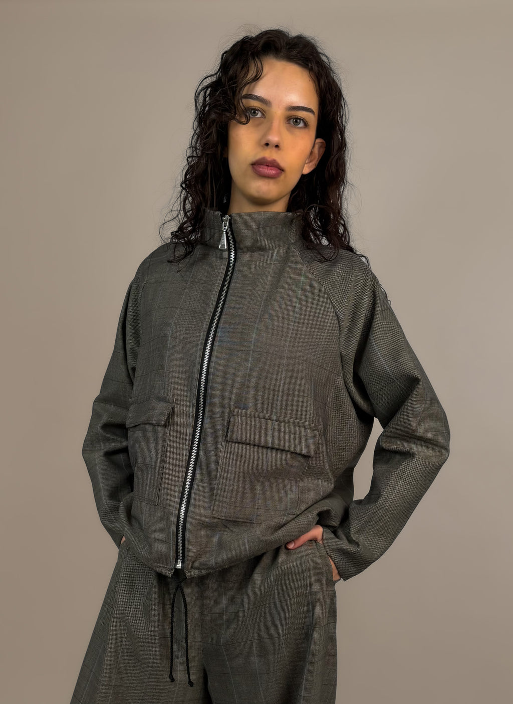 Jacke "Gertrud" Wollseidenmix Glencheck