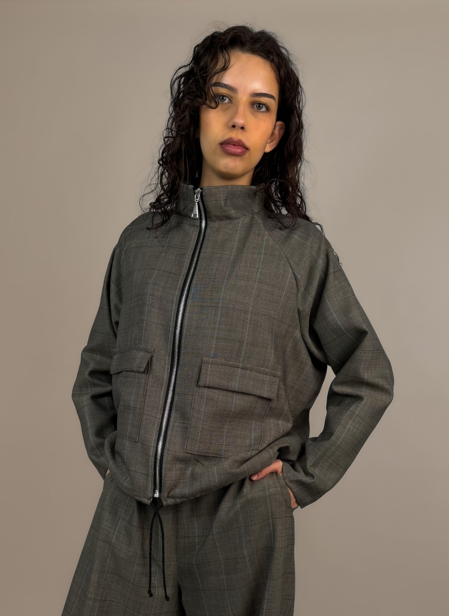 Jacke "Gertrud" Wollseidenmix Glencheck