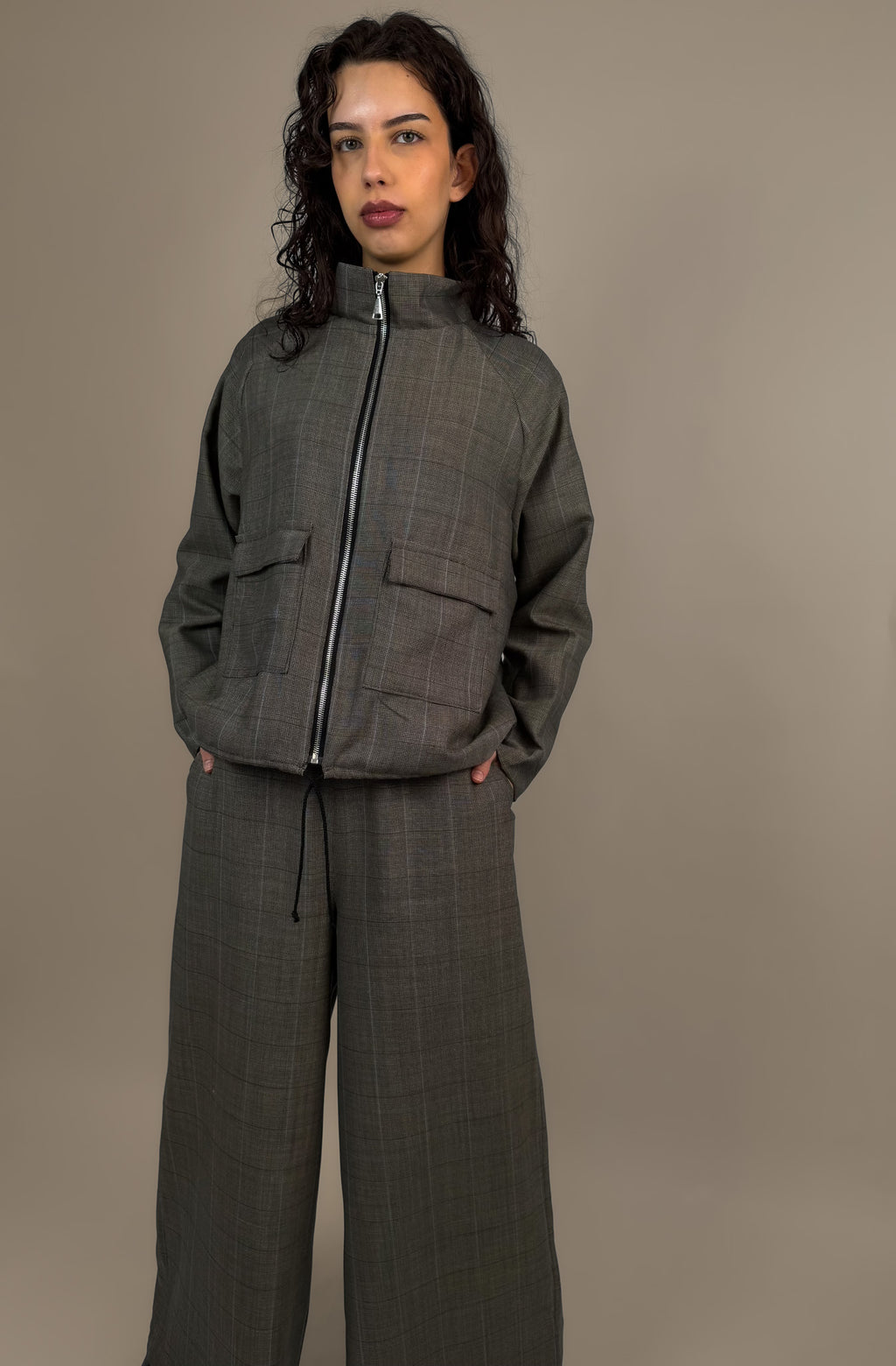 Jacke "Gertrud" Wollseidenmix Glencheck
