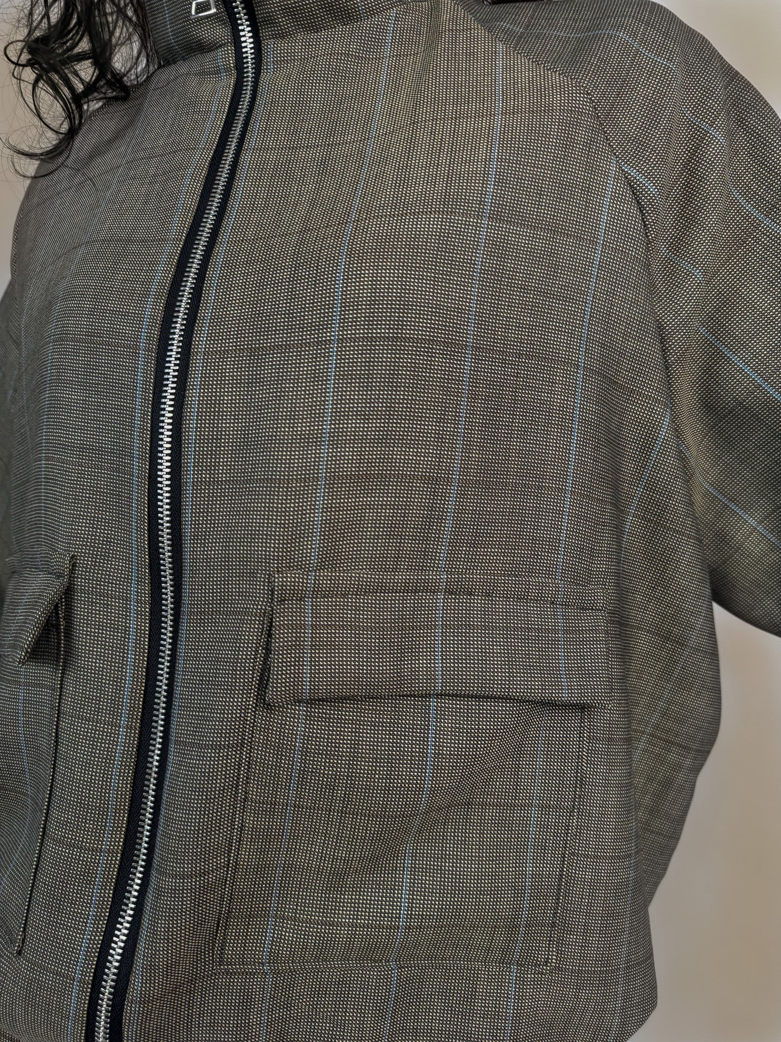 Jacke "Gertrud" Wollseidenmix Glencheck