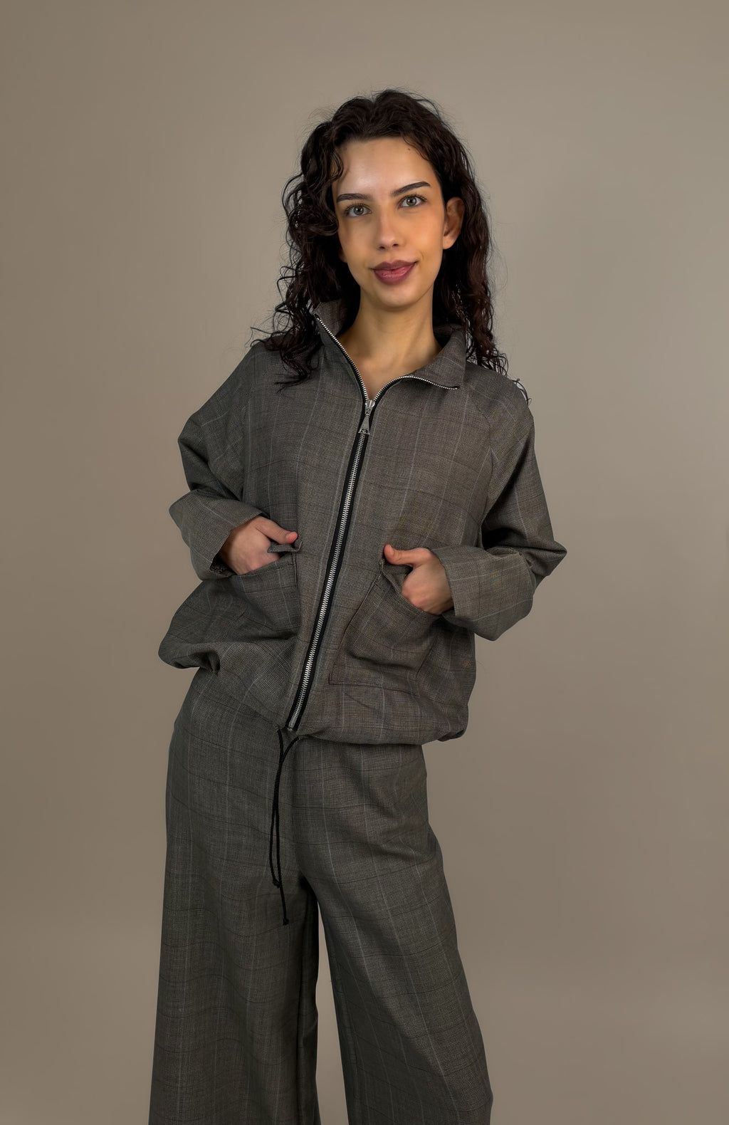 Jacke "Gertrud" Wollseidenmix Glencheck