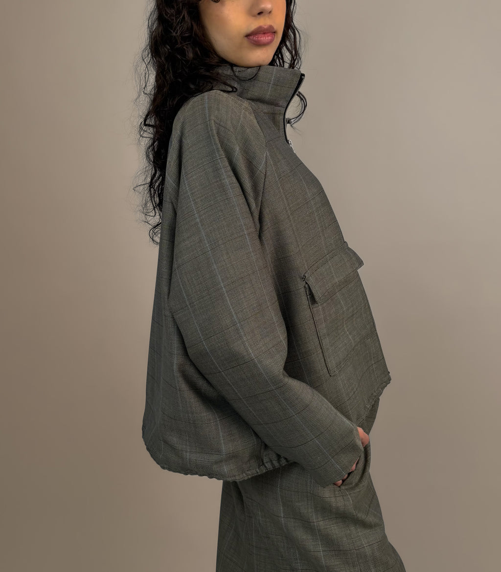 Jacke "Gertrud" Wollseidenmix Glencheck