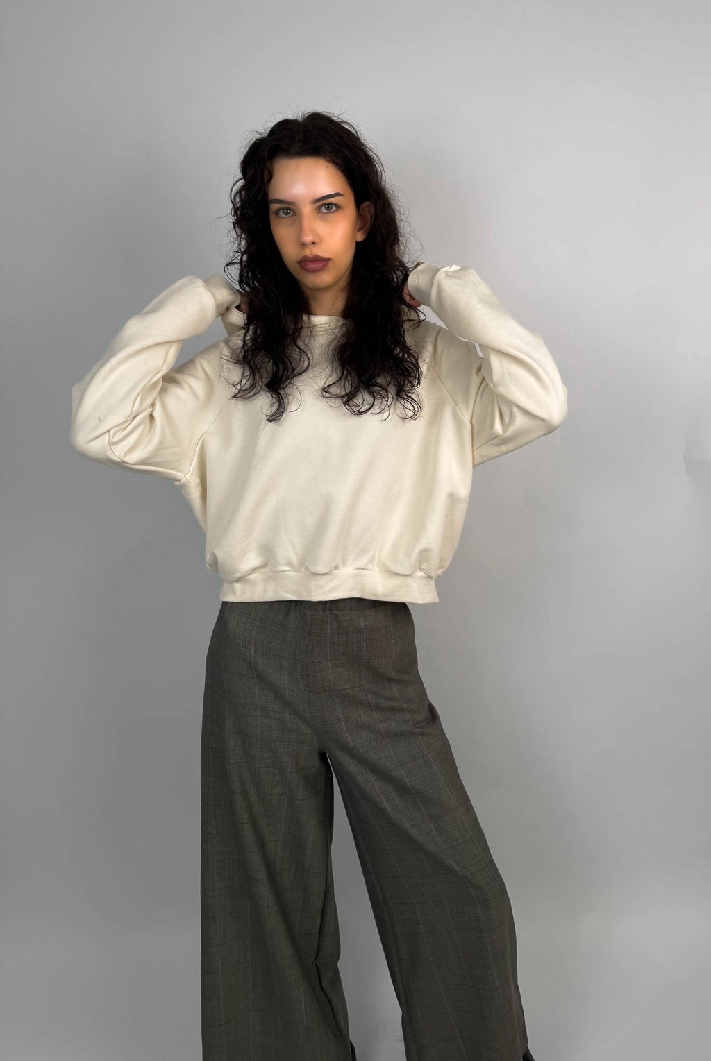 Hose "Marlene" Wollseidenmix Glencheck