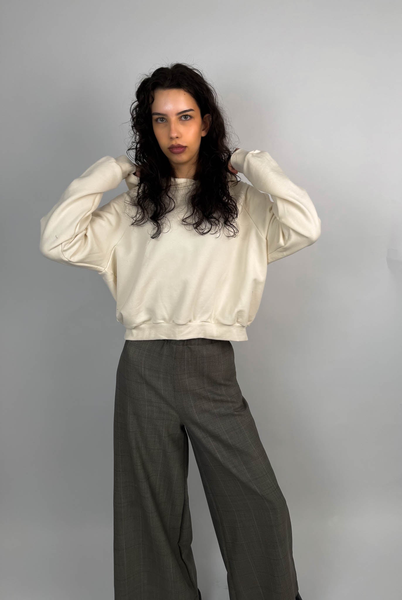 Hose "Marlene" Wollseidenmix Glencheck