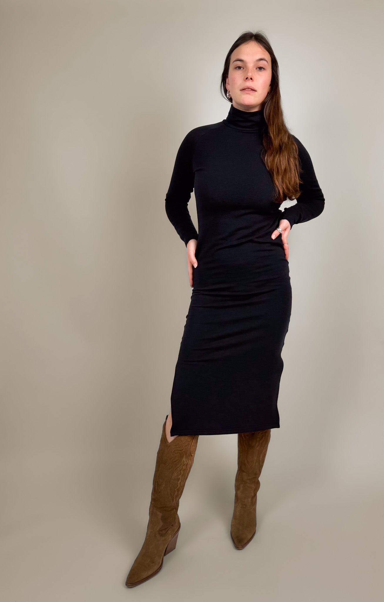 Slit Kleid "Mia" Langarm