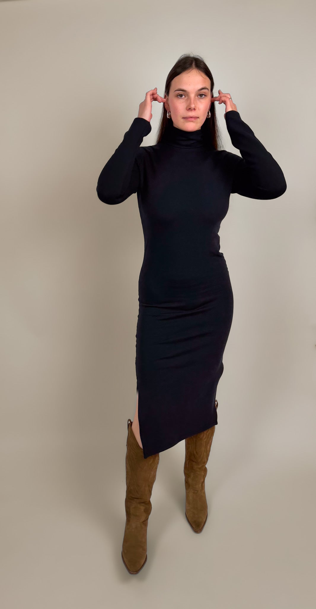 Slit Kleid "Mia" Langarm